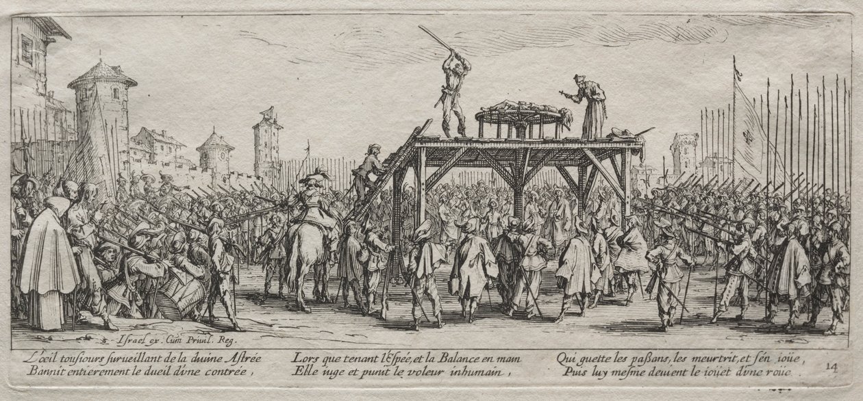 The Large Miseries of War: Execution on the Wheel, 1633. od Jacques Callot