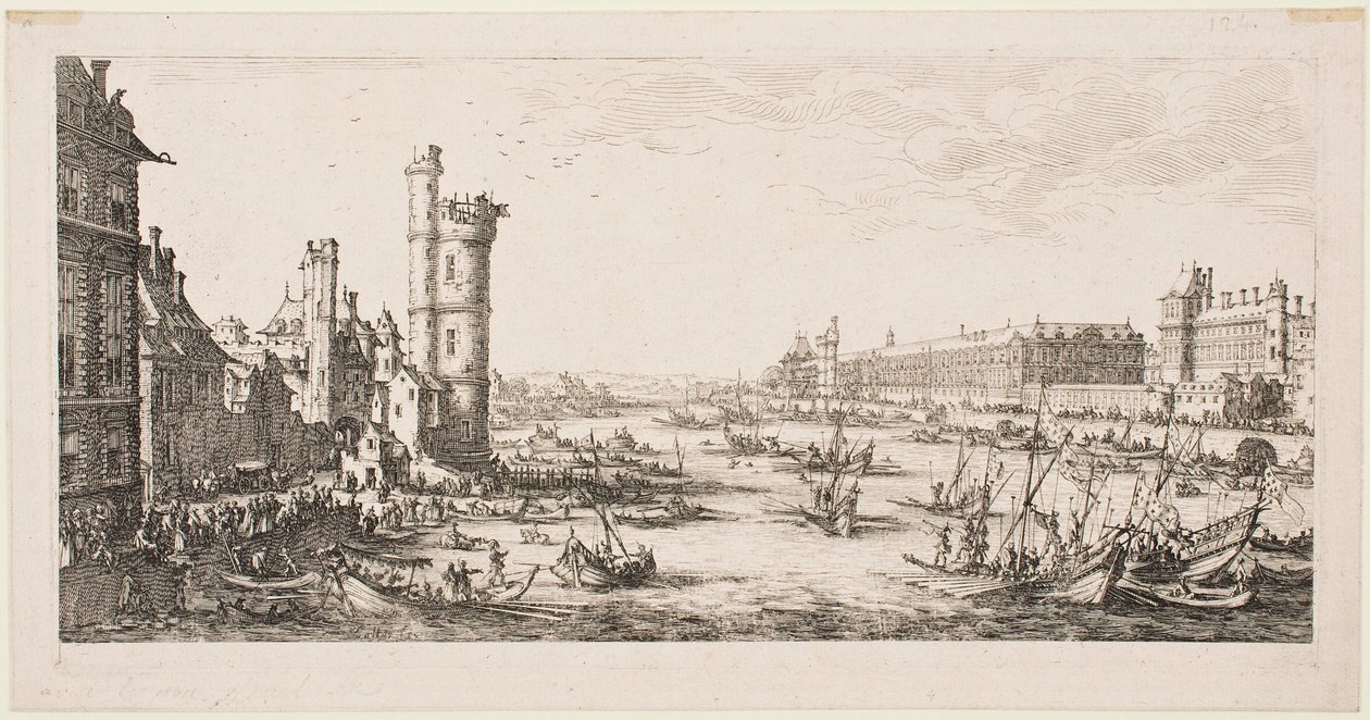 Velké pohledy na Paříž: pohled na Louvre od Jacques Callot