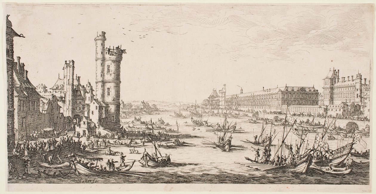 Velké pohledy na Paříž: pohled na Louvre od Jacques Callot