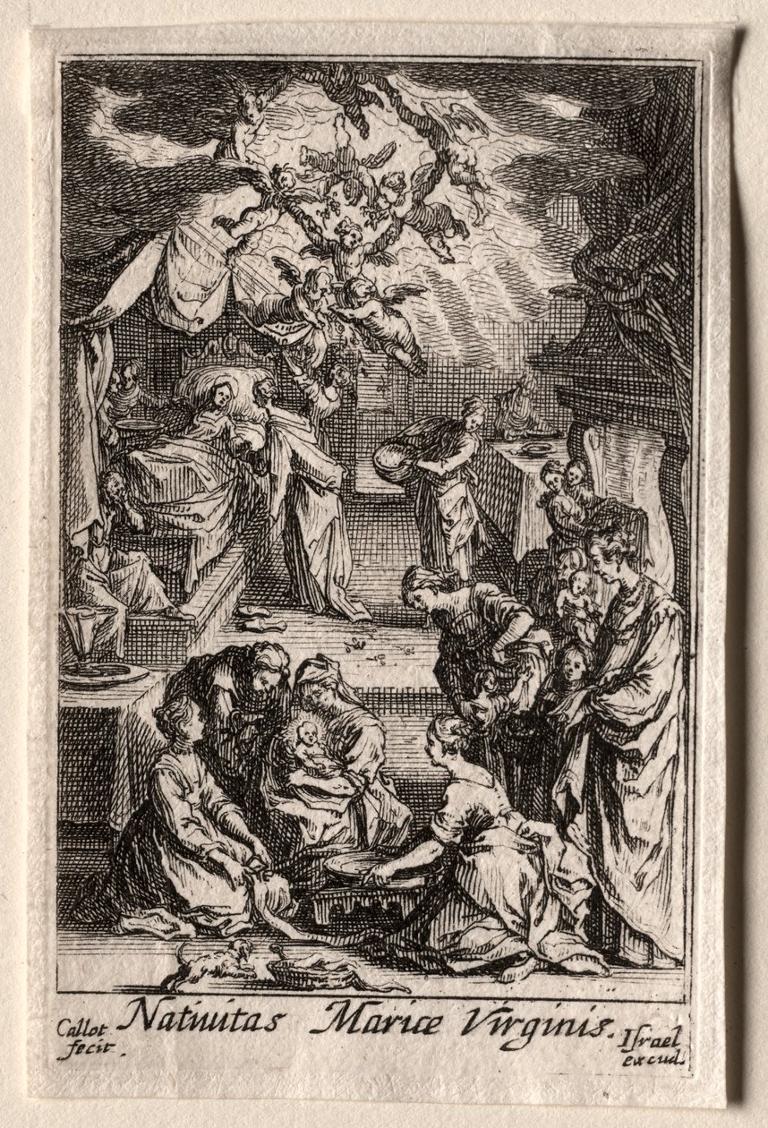 Život Panny Marie: Narození Panny Marie od Jacques Callot