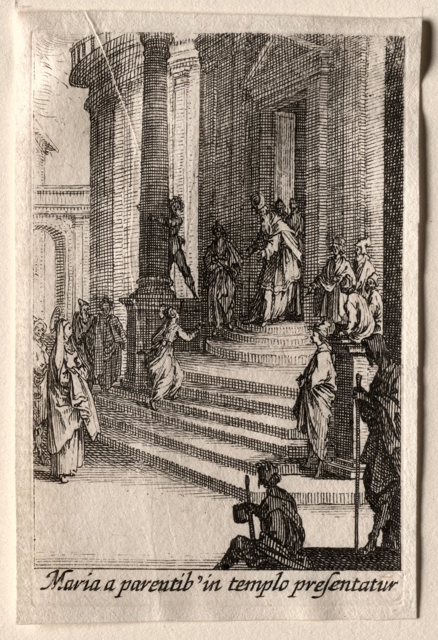Život Panny Marie: Uvedení Panny Marie do chrámu. od Jacques Callot