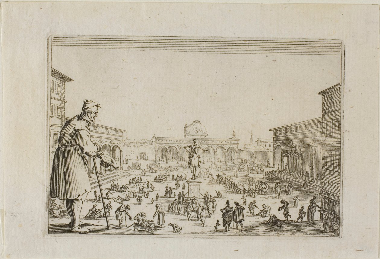Pochod z Paláce Zvěstování do Florencie, z The Caprices od Jacques Callot