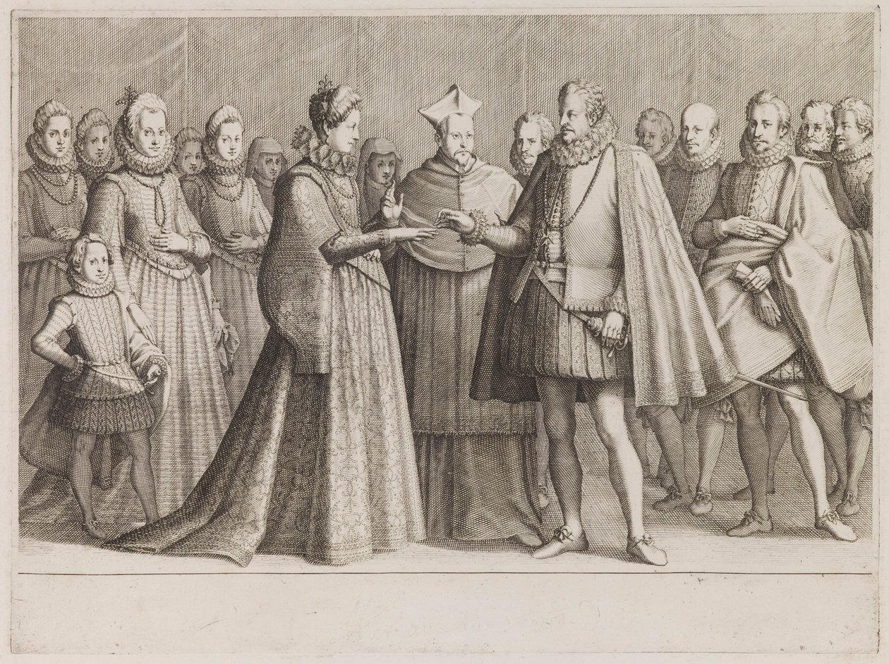 Sňatek Ferdinanda I. s Kristinou Lotrinskou, ze série „Život Ferdinanda de