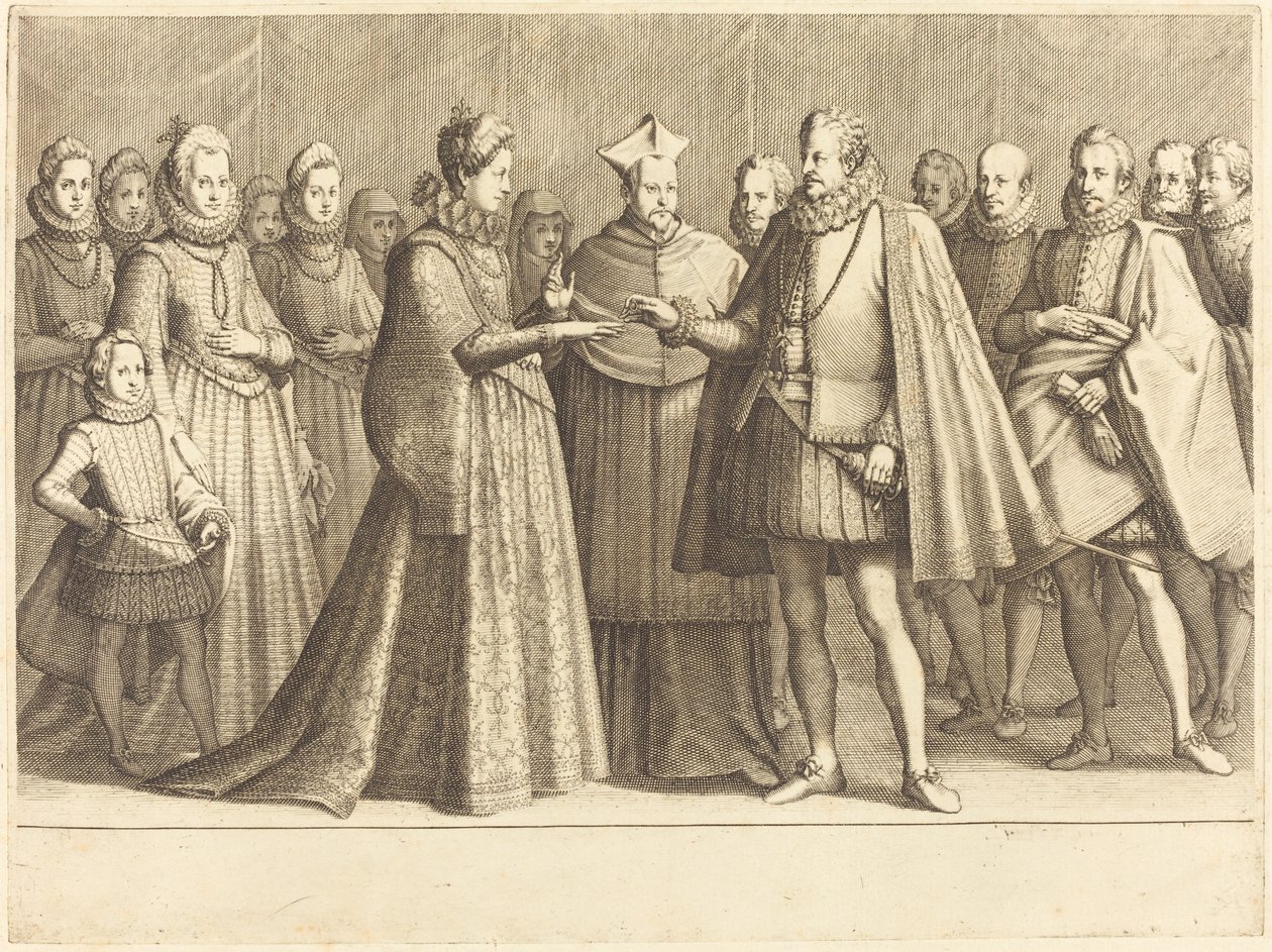 Manželství Ferdinanda a Christiny Lotrinských od Jacques Callot