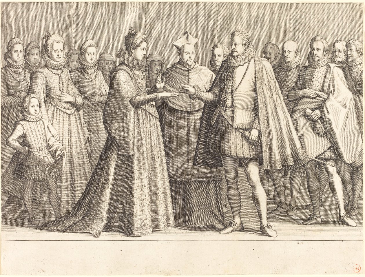 Manželství Ferdinanda a Christiny Lotrinských od Jacques Callot