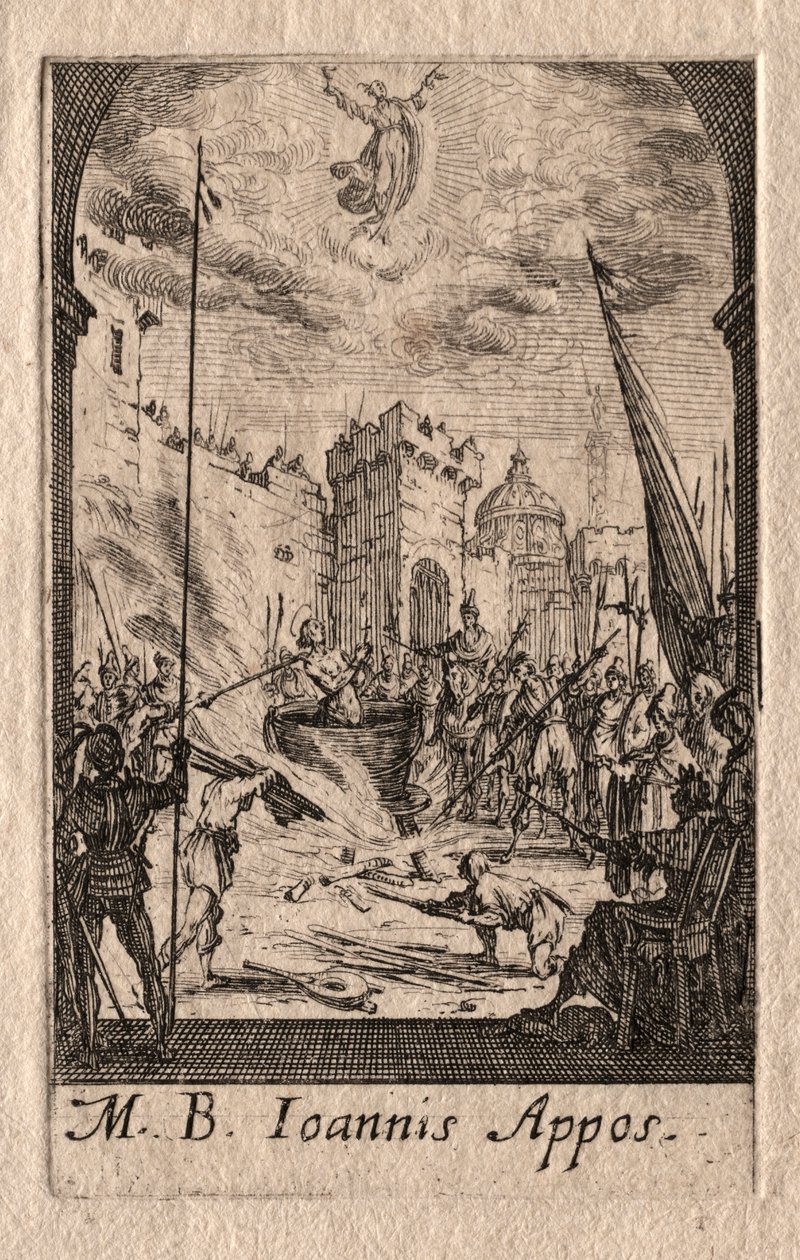 Umučení apoštolů: Svatý Jan Evangelista. od Jacques Callot