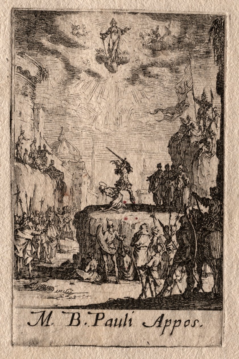 Umučení apoštolů: Svatý Pavel. od Jacques Callot