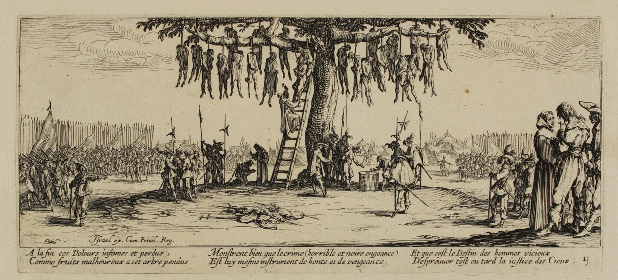 The Miseries of War, č. 11. The Hanging, 1633 od Jacques Callot