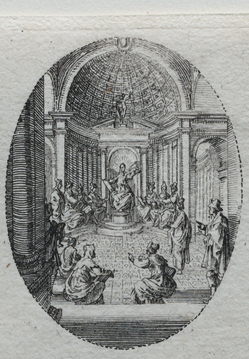 Tajemství umučení: Kristus spor s doktory. od Jacques Callot