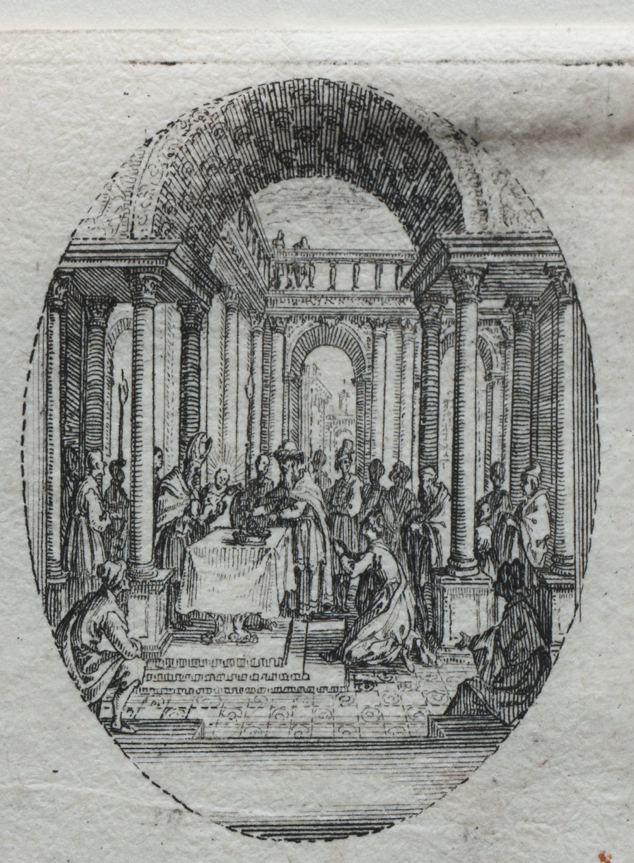 Tajemství umučení: Představení v chrámu od Jacques Callot
