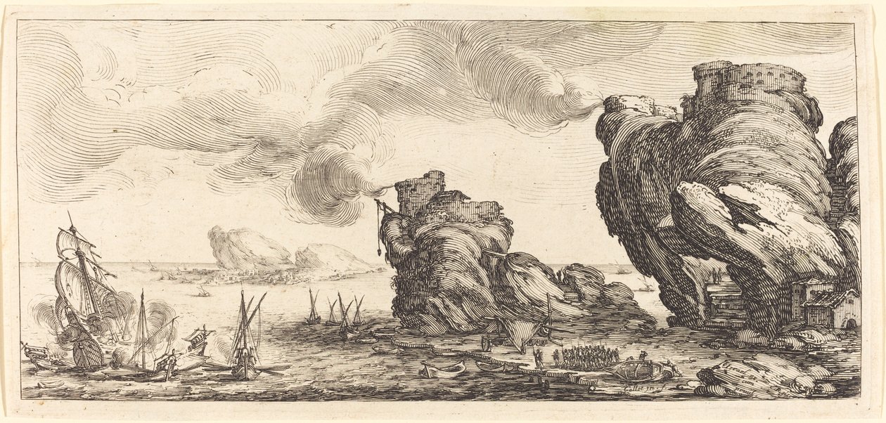 Námořní bitva, pravděpodobně c. 1630. od Jacques Callot