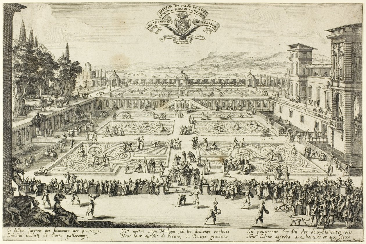 Palácové zahrady v Nancy od Jacques Callot