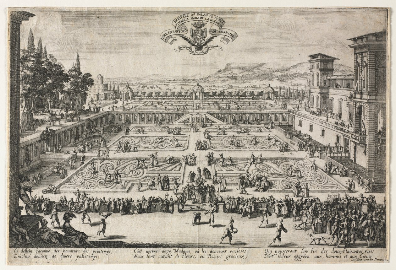 Palácové zahrady v Nancy od Jacques Callot