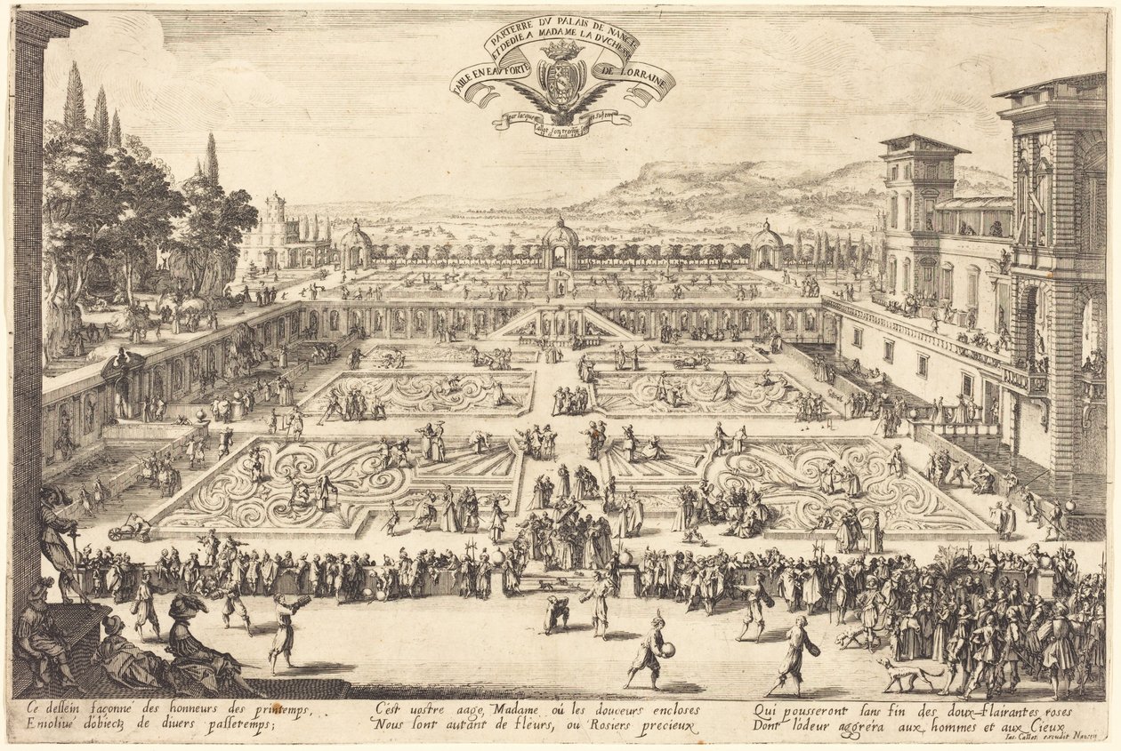 Palácové zahrady v Nancy od Jacques Callot
