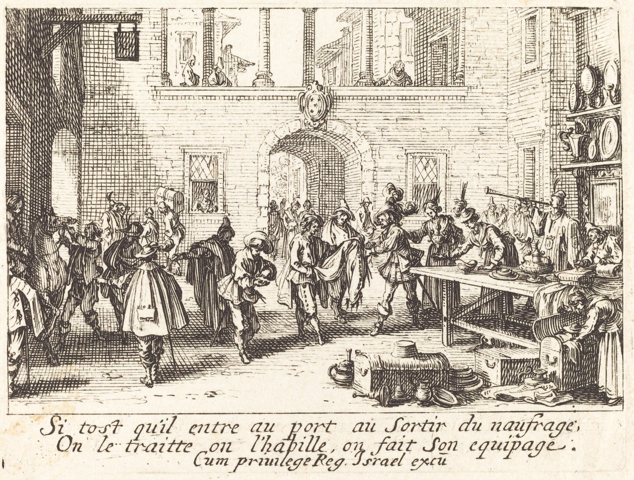 Rodiče rozdávají dárky od Jacques Callot