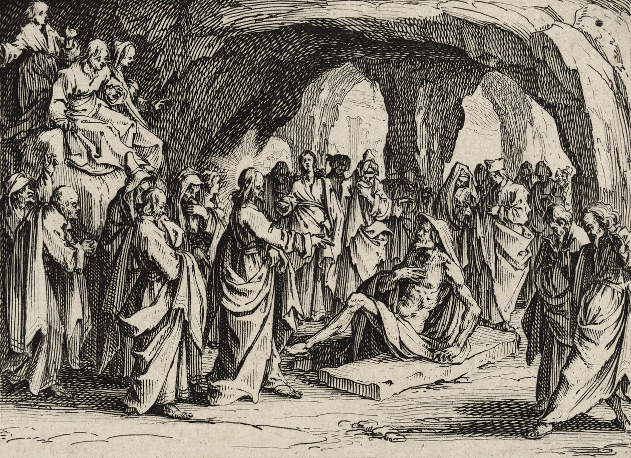Vzkříšení Lazara, 1635 od Jacques Callot