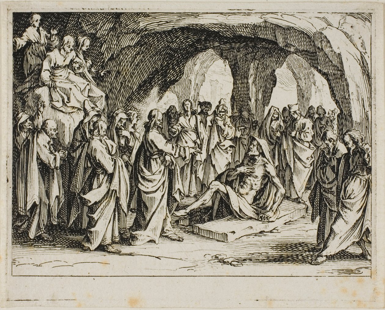 Vzkříšení Lazara z Nového zákona od Jacques Callot