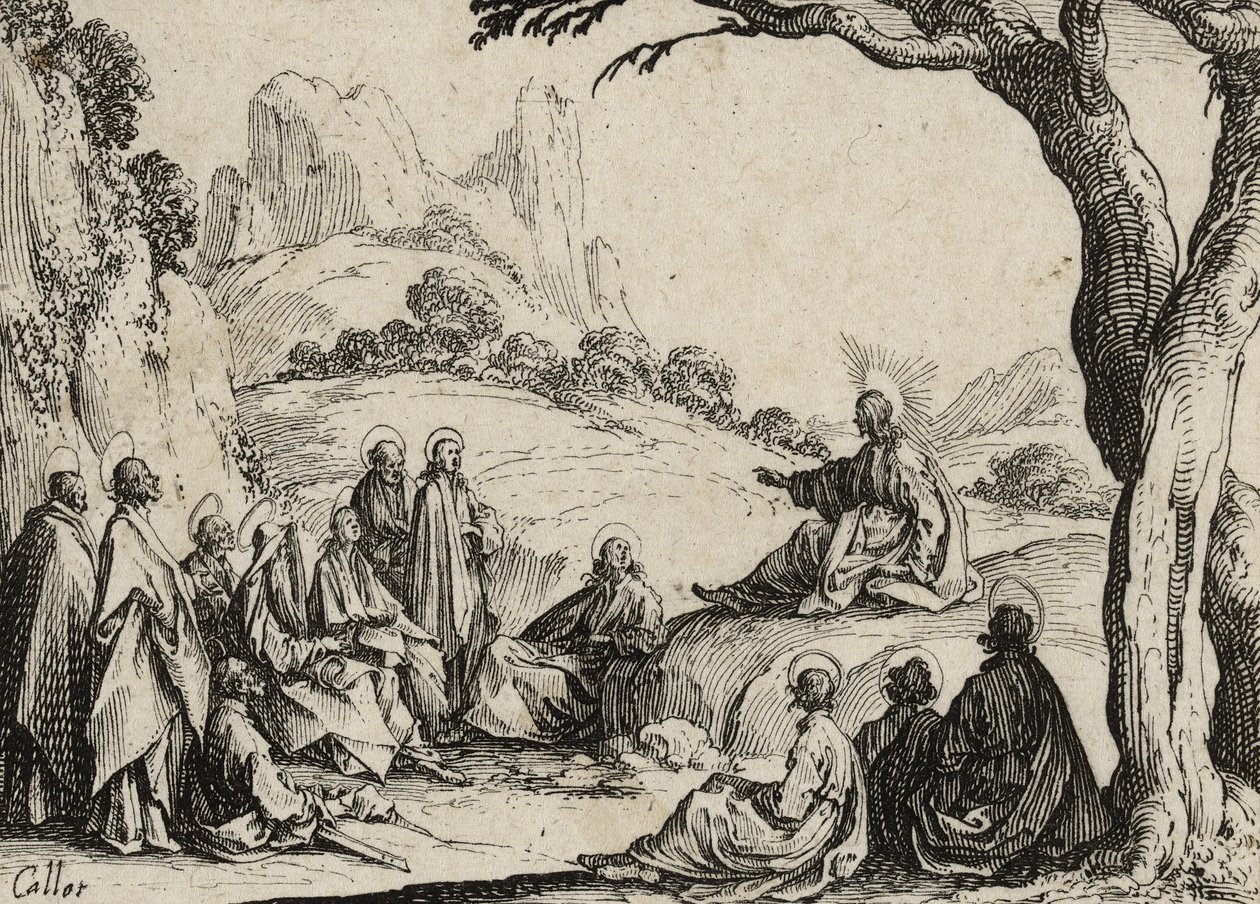 Kázání na hoře, 1635 od Jacques Callot