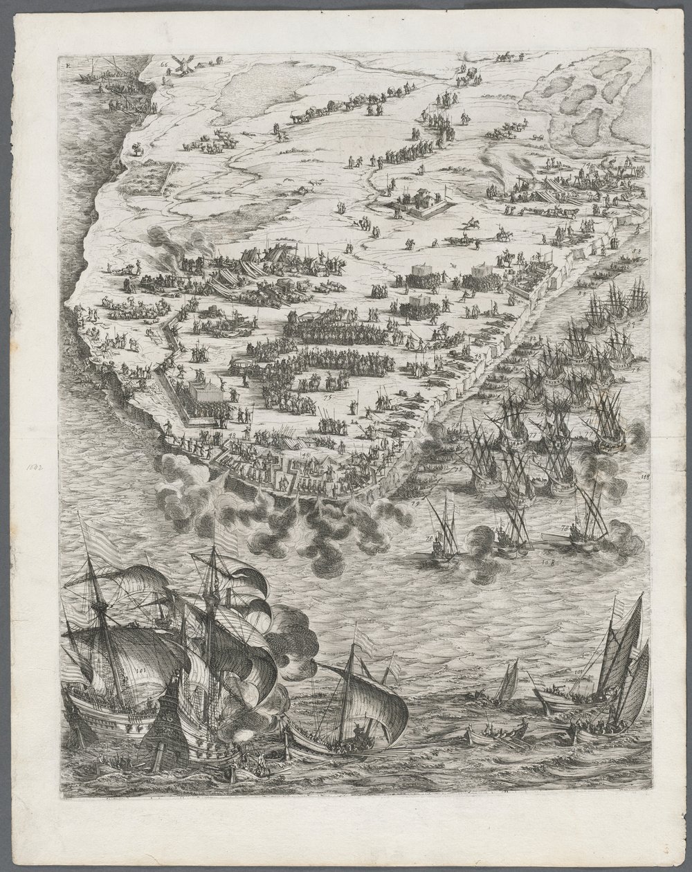 Obléhání La Rochelle: Deska 10, 1628-1630. od Jacques Callot