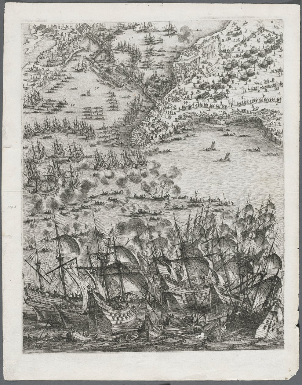 Obléhání La Rochelle: Deska 11, 1628-1630. od Jacques Callot