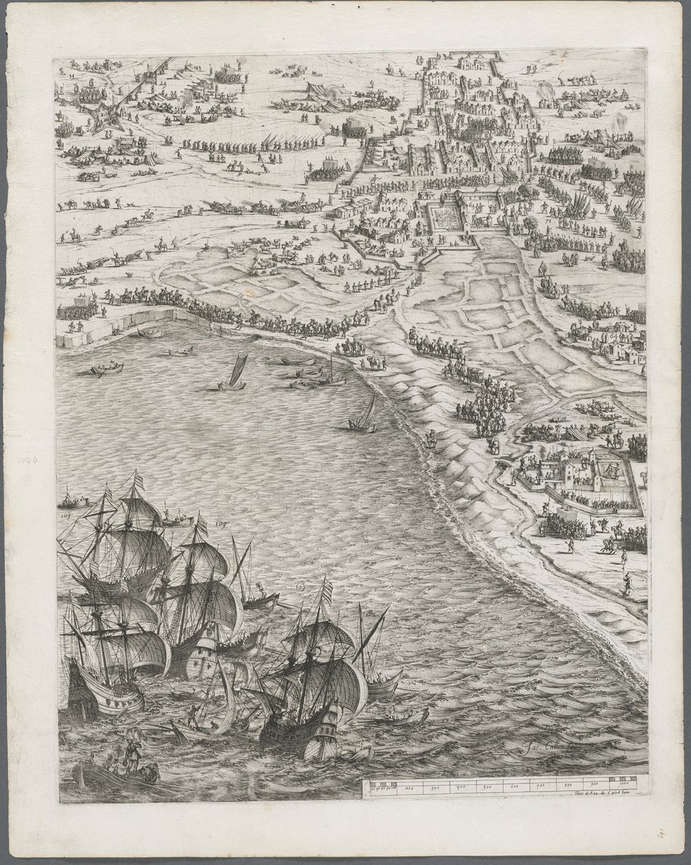 Obléhání La Rochelle: Deska 12, 1628-1630. od Jacques Callot