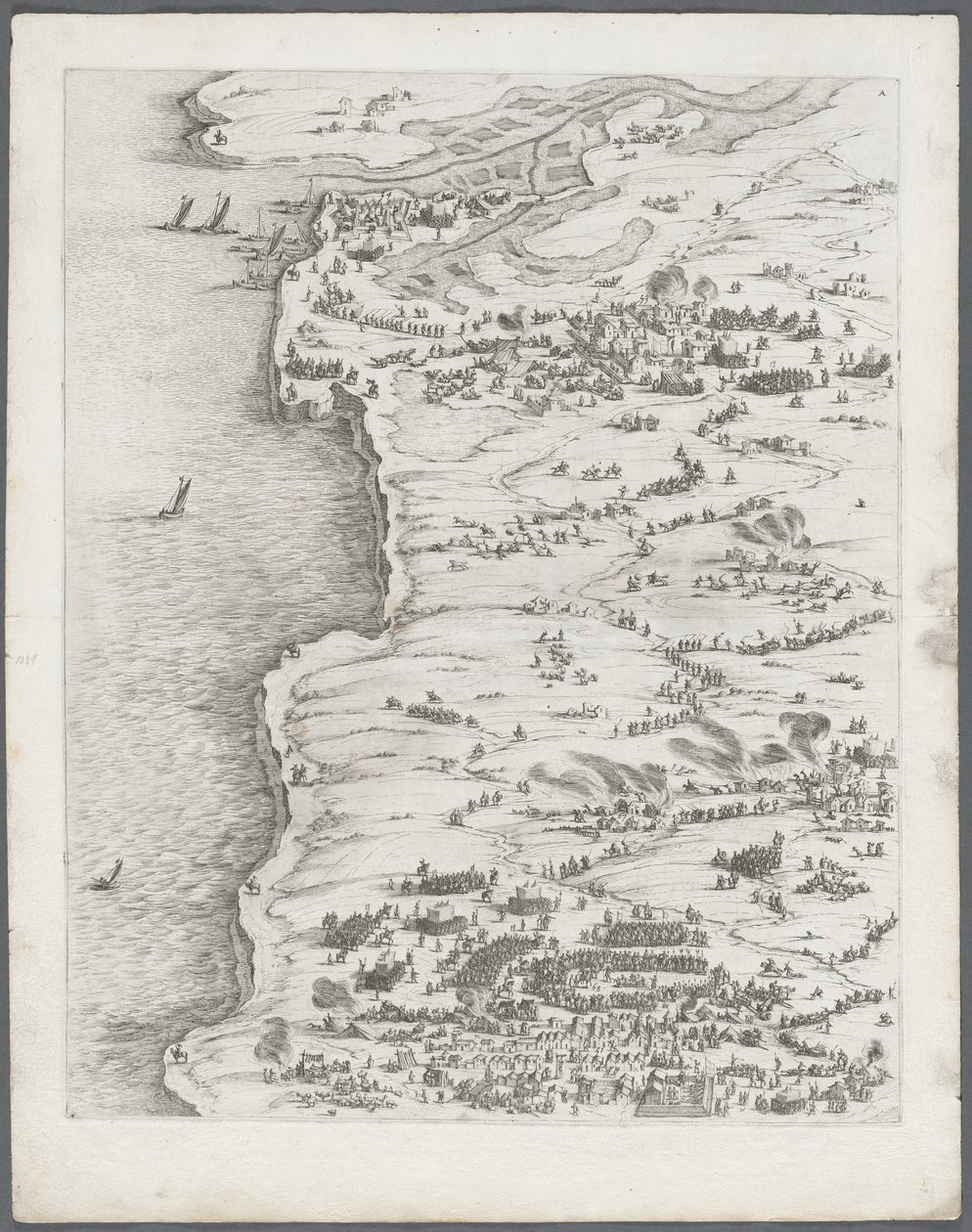 Obléhání La Rochelle: Deska 5, 1628-1630. od Jacques Callot