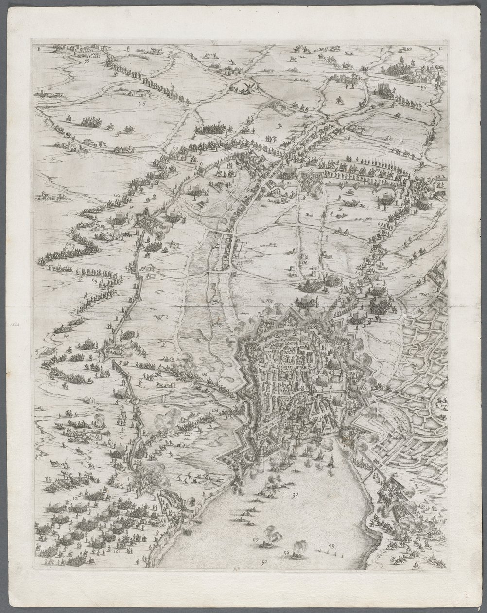 Obléhání La Rochelle: Deska 6, 1628-1630. od Jacques Callot