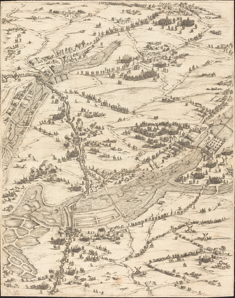 Obležení La Rochelle [deska 7 z 16; sada obsahuje 1952.8.97-112] od Jacques Callot