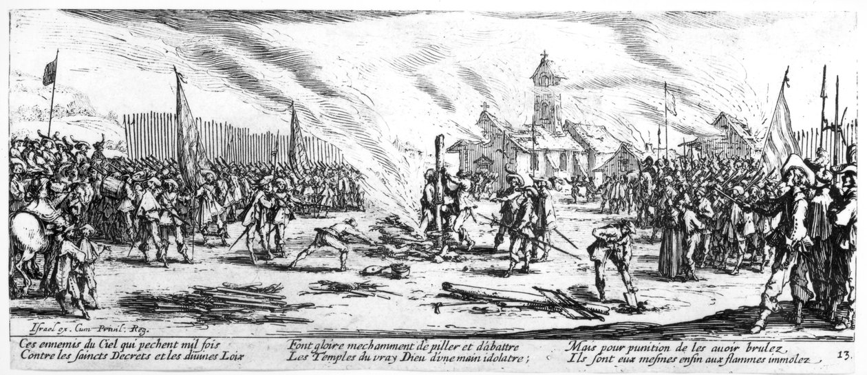 Kůl, deska 13 z „The Miseries and Misfortunes of War“, vyryla Israel Henriet (asi 1590-1661) 1633 od Jacques Callot