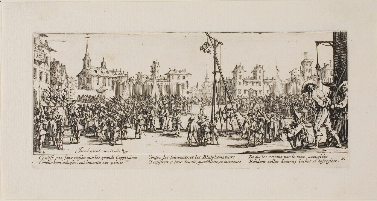 Strappado, deska deset z The Miseries of War od Jacques Callot