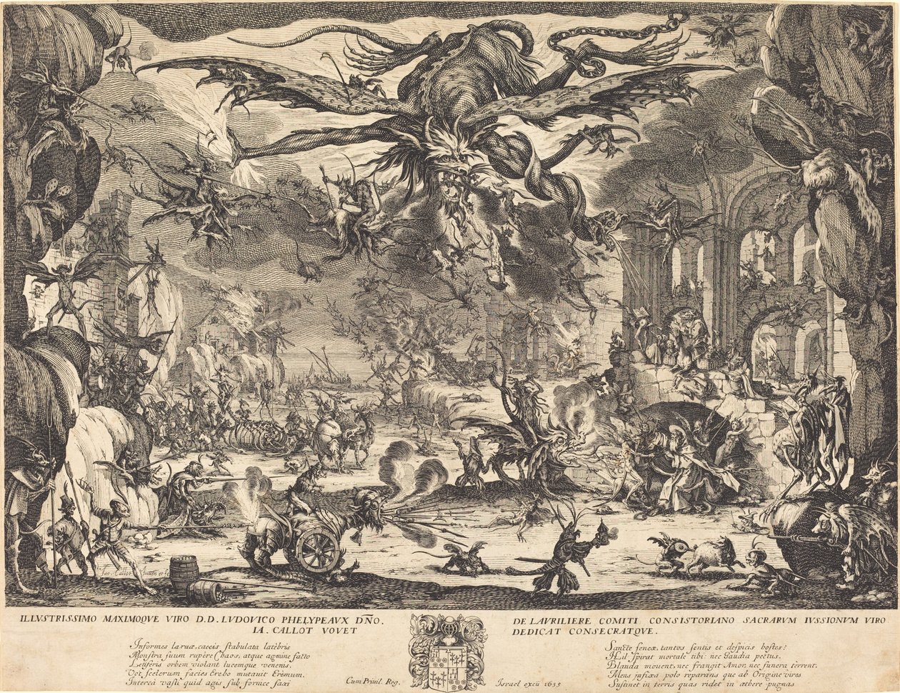 Pokušení svatého Antonína [druhá verze], 1635. od Jacques Callot
