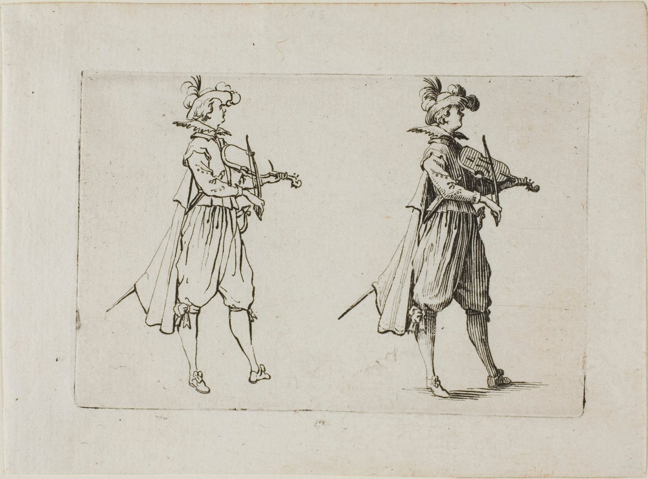 Hráč na housle z The Caprices od Jacques Callot