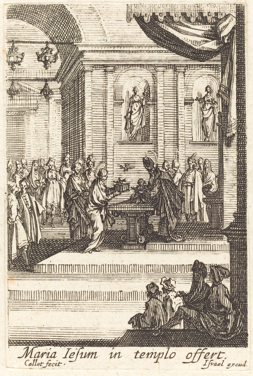 Panna představuje Ježíše v chrámu od Jacques Callot