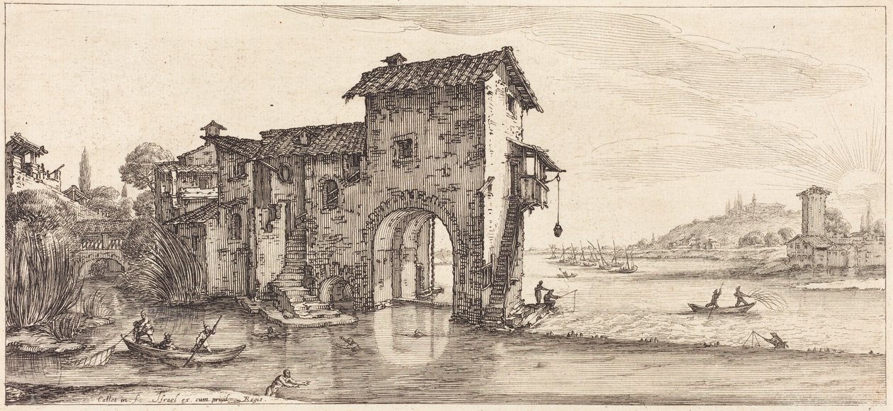 Vodní mlýn od Jacques Callot