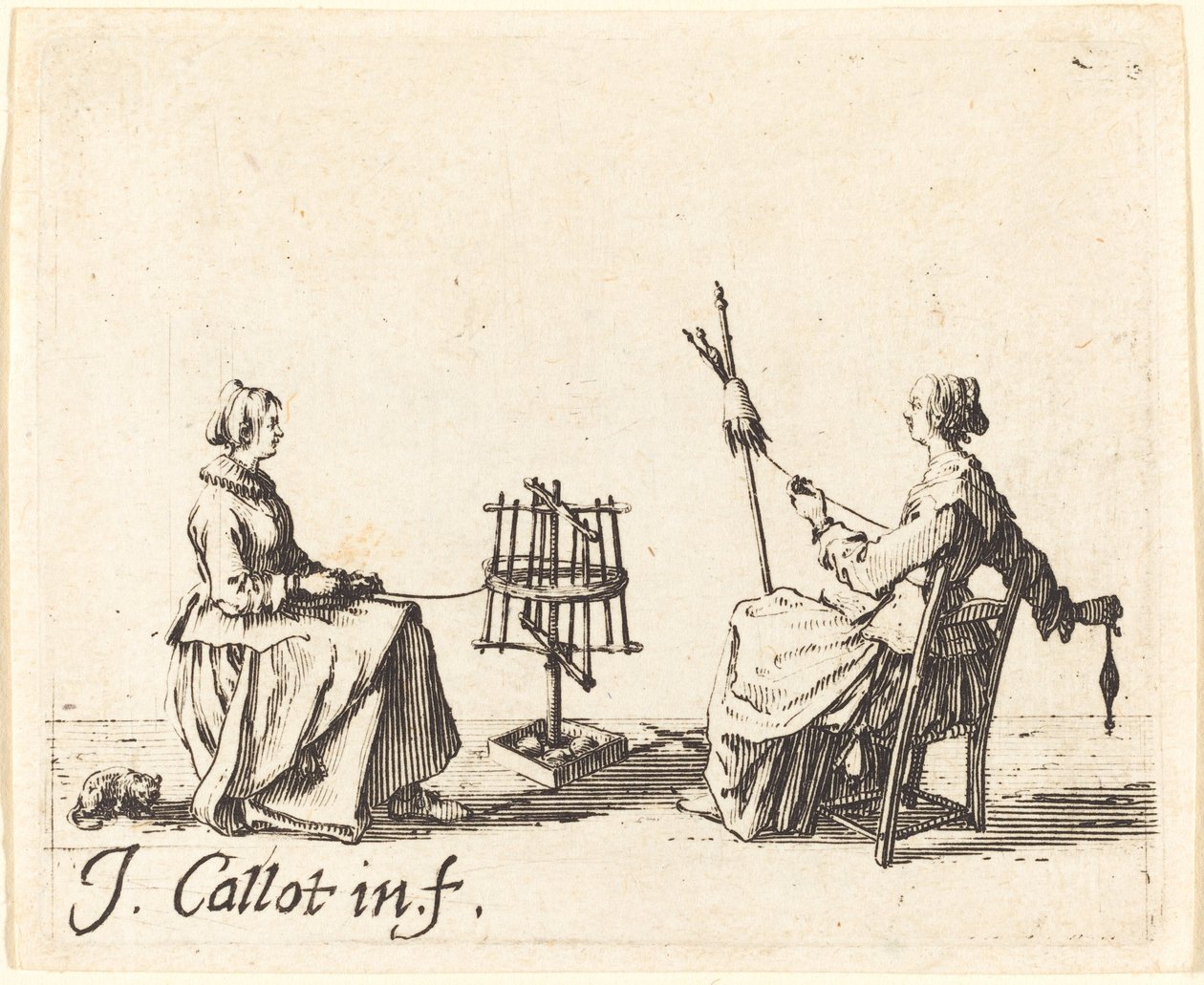 The Winder and the Spinner, c. 1623. od Jacques Callot