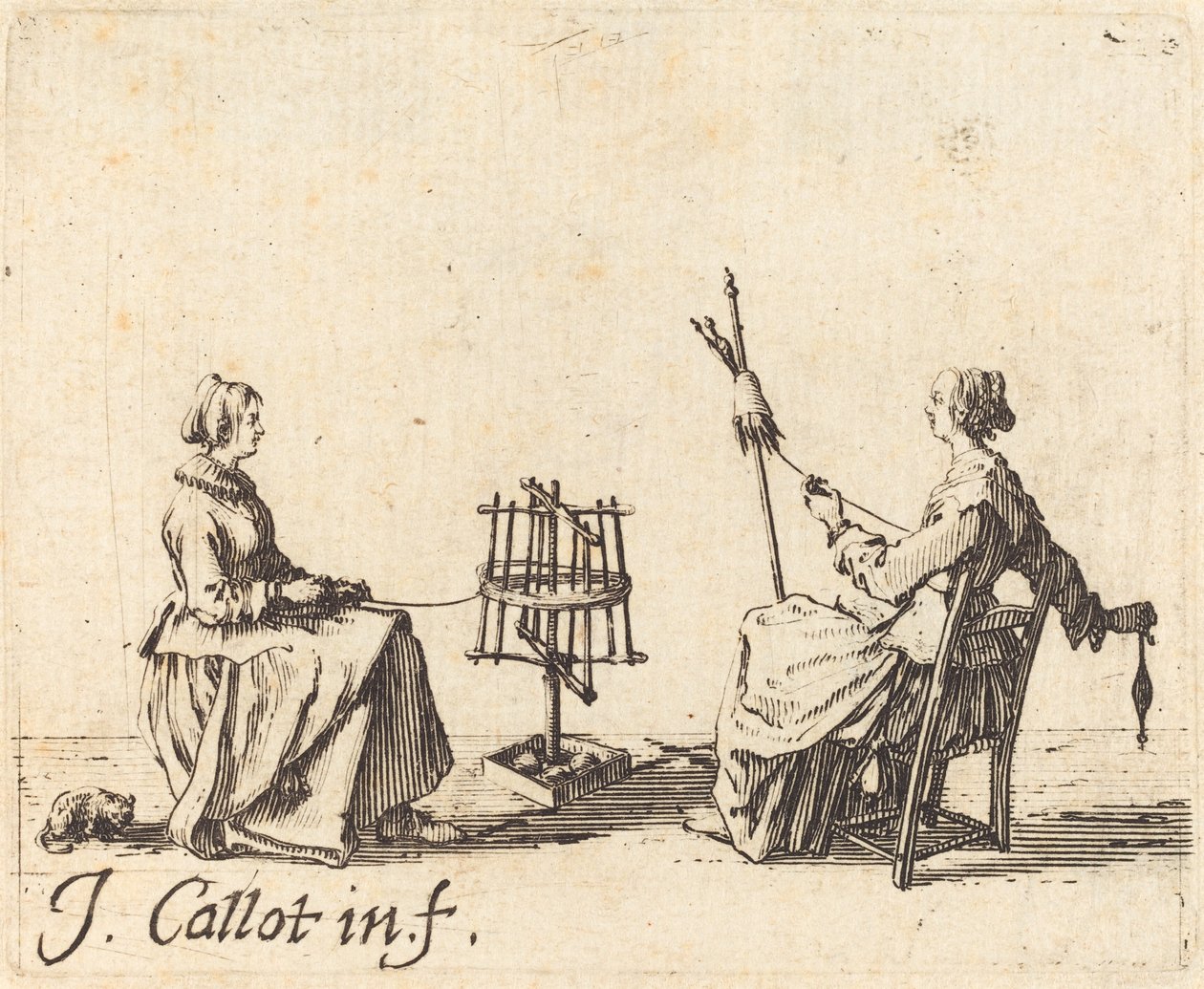 The Winder and the Spinner, c. 1623. od Jacques Callot