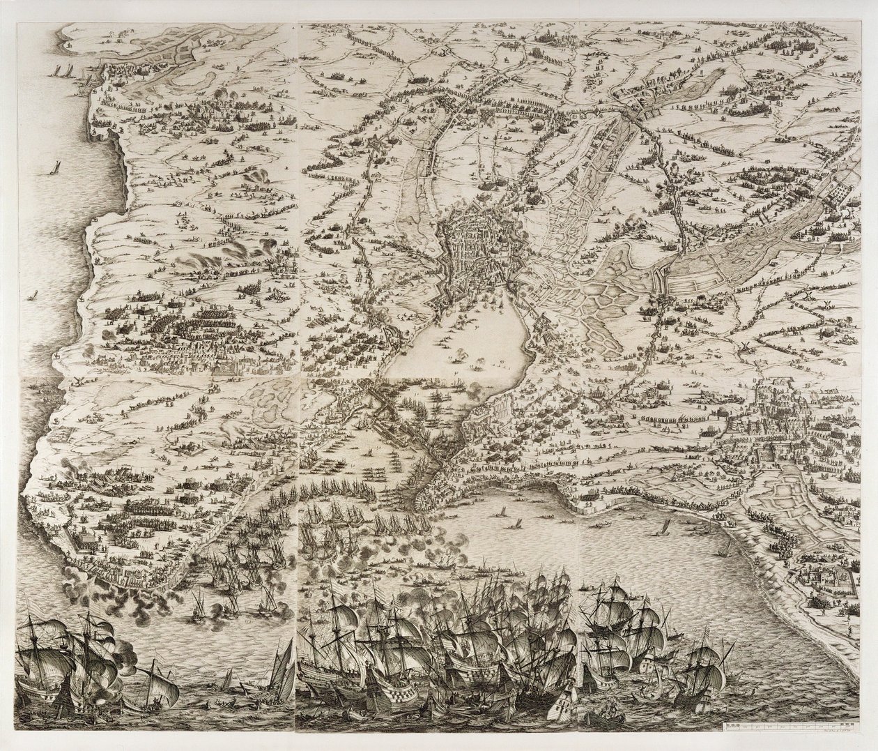 Obléhání La Rochelle ... od Jacques Callot