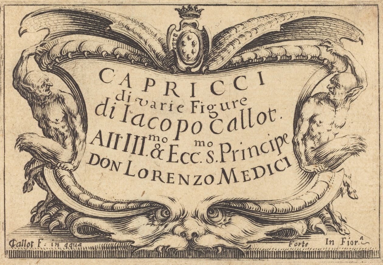 Titulní strana pro The Capricci, c. 1617. od Jacques Callot