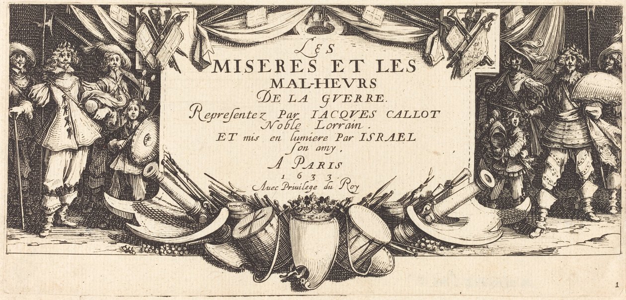 Titulní strana pro „The Large Miseries of War“ od Jacques Callot
