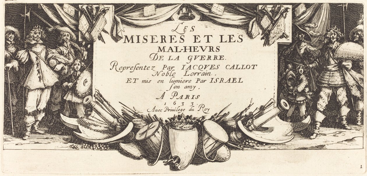 Titulní strana pro „The Large Miseries of War“ od Jacques Callot