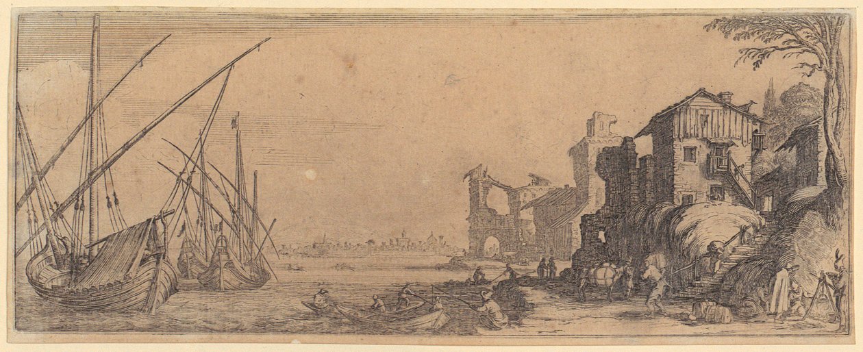 Smrt královny Markéty Španělské, list 18 ze série „Requiem za španělskou královnu“ od Jacques Callot