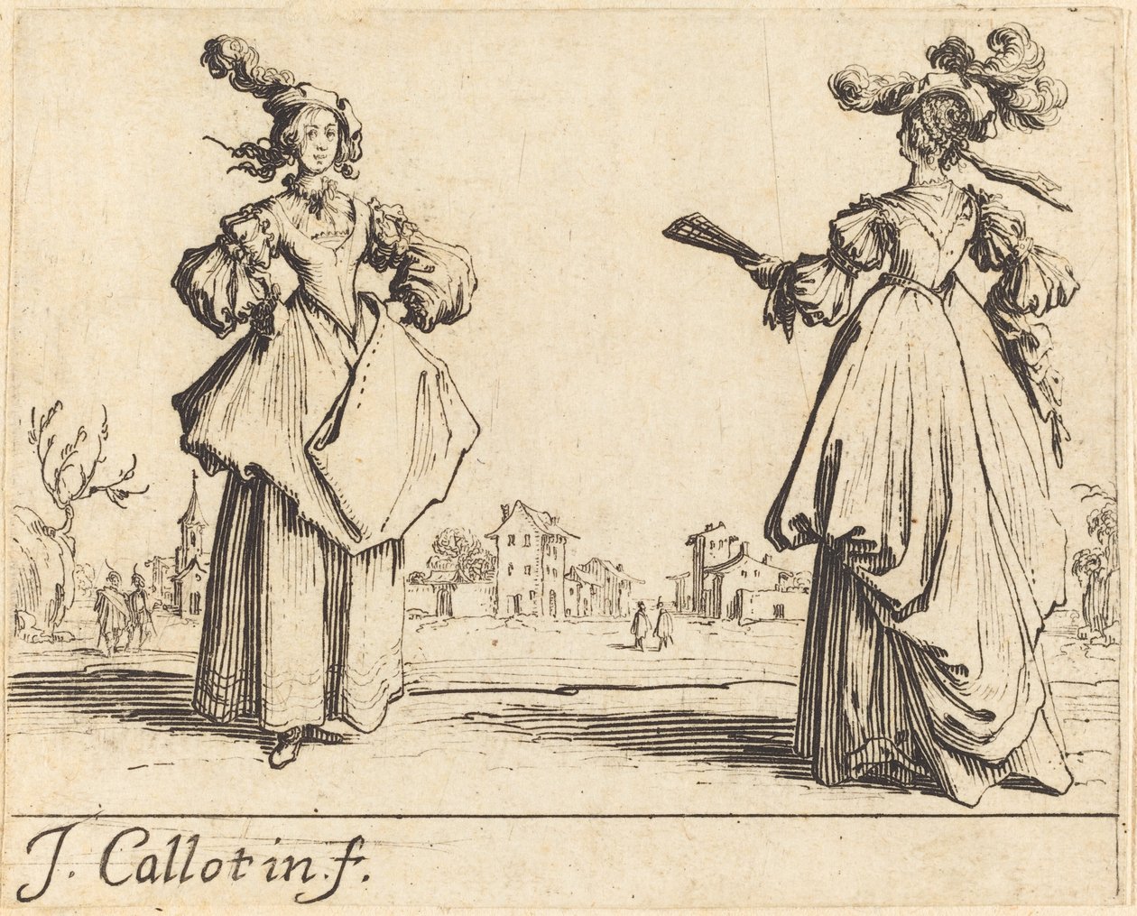 Dvě ženy ze společnosti od Jacques Callot