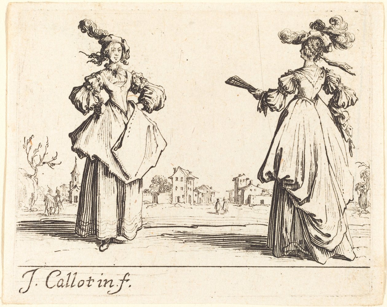 Dvě ženy ze společnosti od Jacques Callot