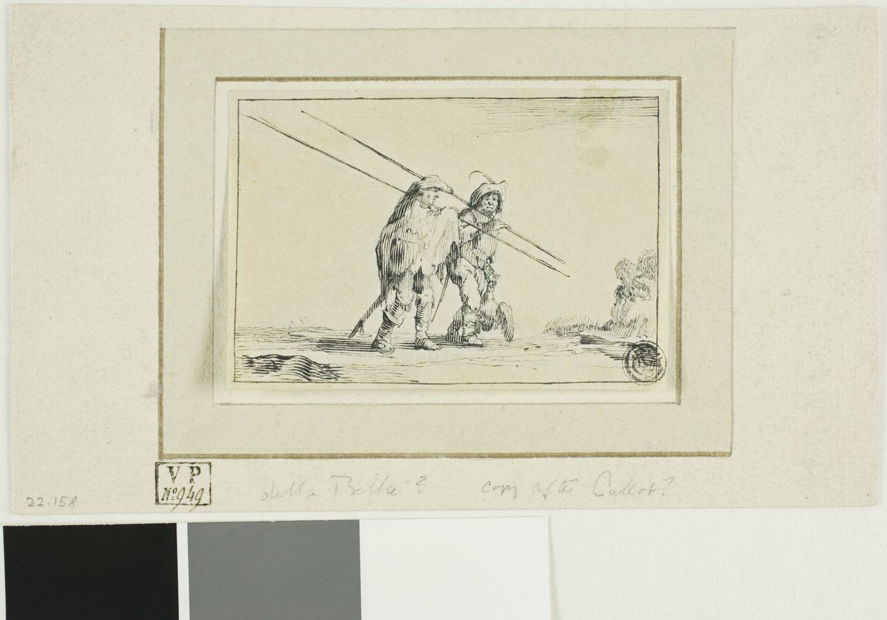 Dva vojáci s holemi od Jacques Callot