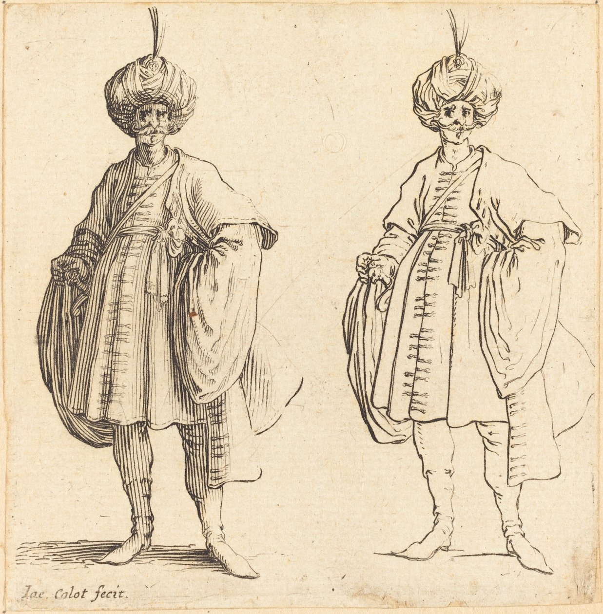 Dva Turci v turbanech s chocholem od Jacques Callot