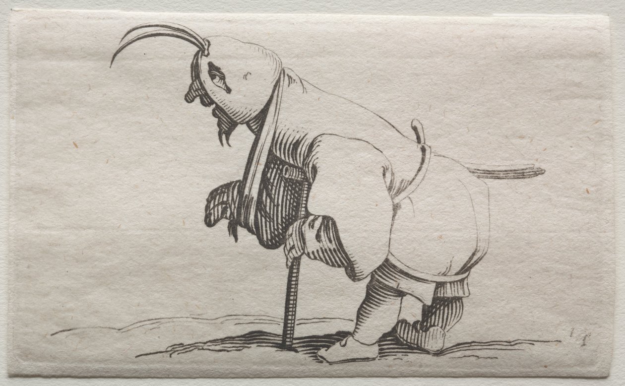 Různé shrbené figurky od Iacopo Callota (mrzák s kápí) od Jacques Callot