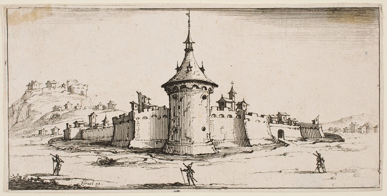 Pohled na opevněnou vesnici od Jacques Callot