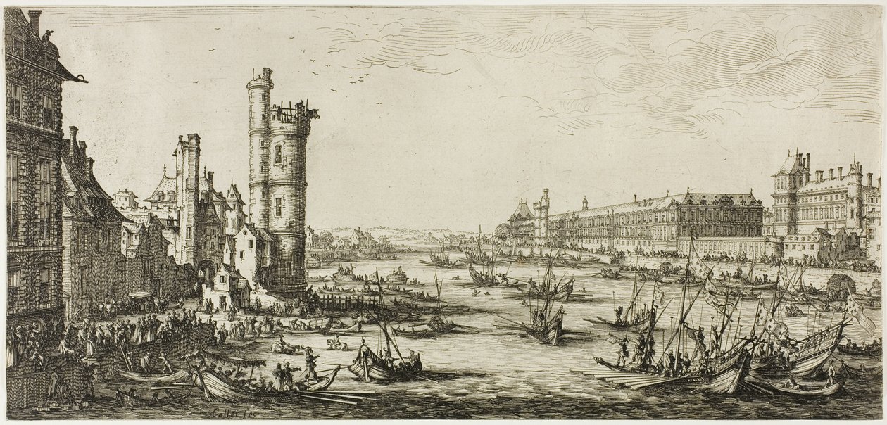 Pohled na Louvre od Jacques Callot