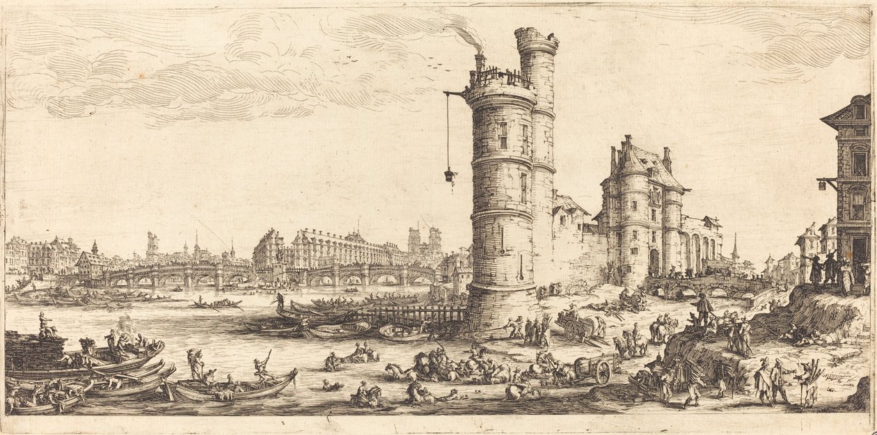 Pohled na Pont Neuf od Jacques Callot