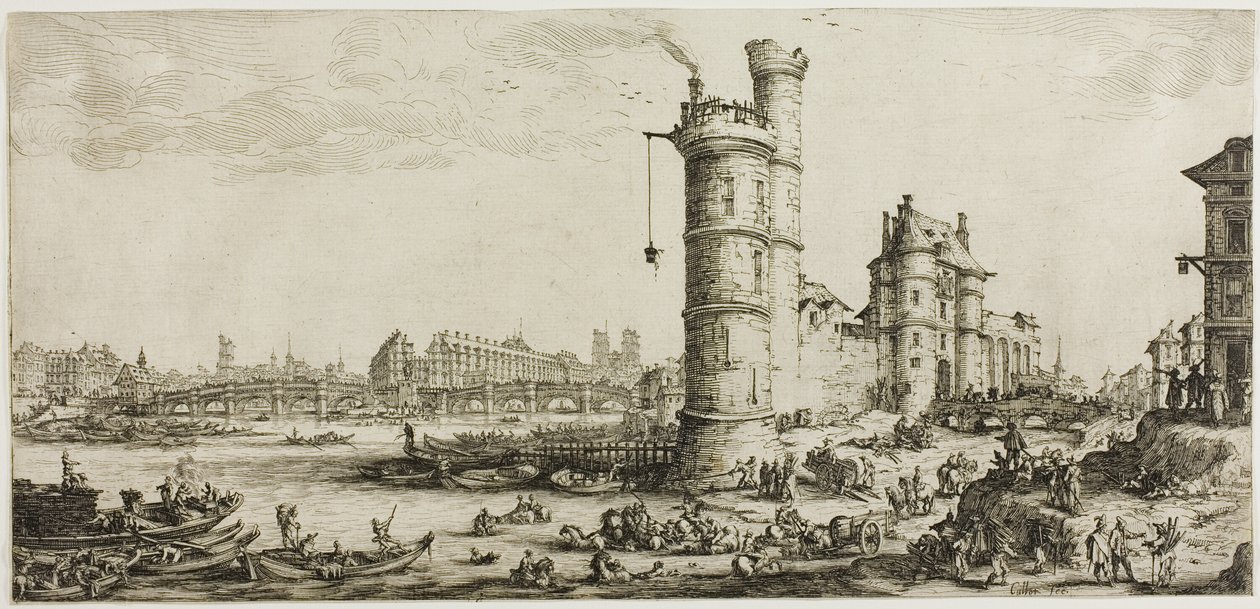 Pohled na Pont Neuf od Jacques Callot